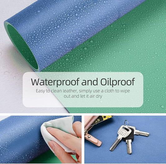 YSAGi Dual-Sided Laptop Desk Mat, 31.5" x 15.7", Waterproof Leather Writing Pad - Image 2