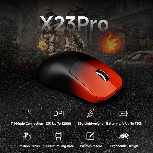 EWEADN X23Pro Wireless Gaming Mouse, 2.4G/BT5.0/USB-C Esports Gaming Mouse - Image 2