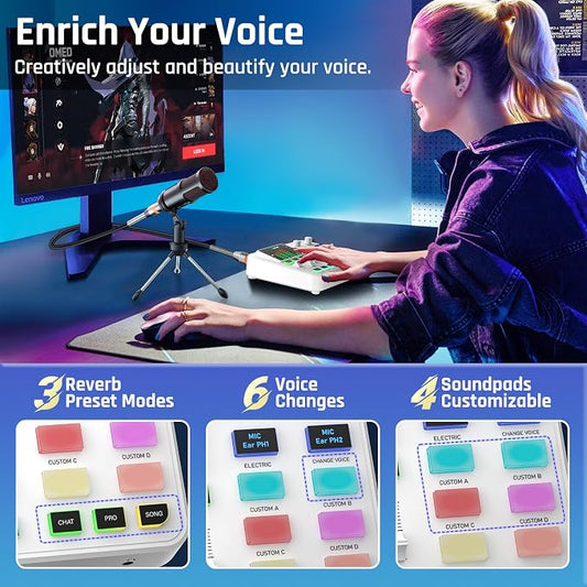 PUPGSIS qwe Gaming Audio Mixer, Audio Interface - Image 2