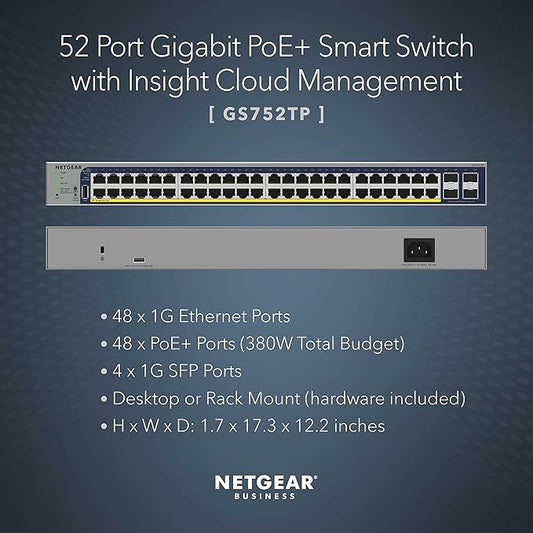 NETGEAR 52-Port PoE Gigabit Ethernet Smart Switch - Image 2
