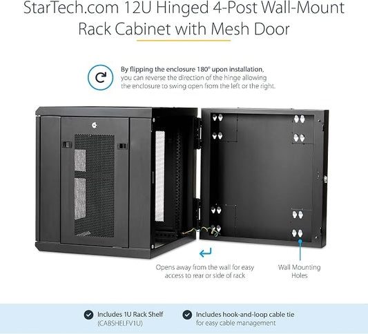 StarTech.com 4-Post 12U Wall Mount Network Cabinet - Image 2