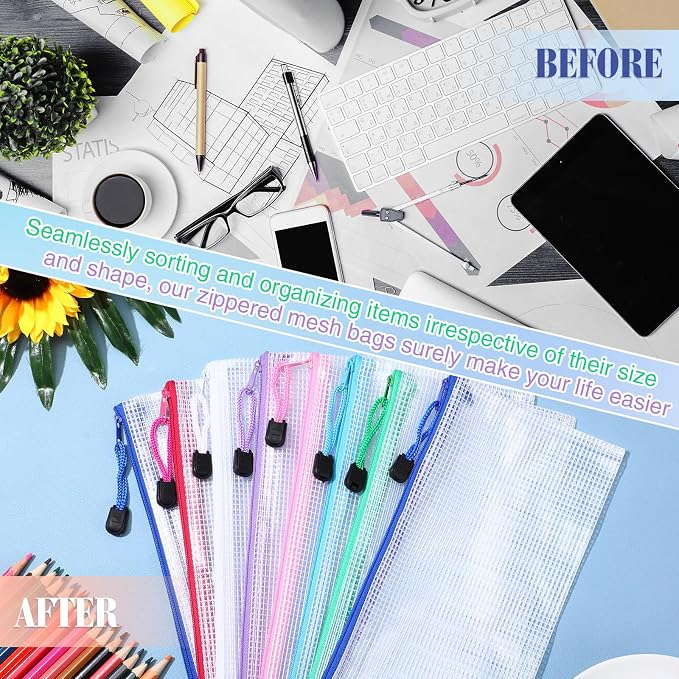 Jetec 32 Pcs Mesh Zipper Bags Toy Storage Bikini Organizer Bag Bolsas Para - Image 6