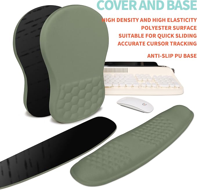 2-in-1 Ergonomic Set, Wave Rise Keyboard Wrist Rest and Massage Bulge Slope - Image 6