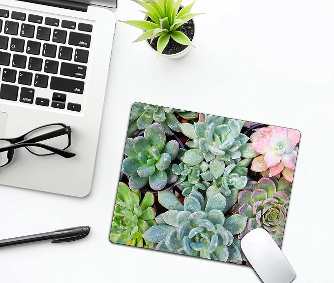 Cute Succulents Mouse Pad, Kawaii Succulent Mouse Pad - Image 5