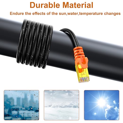 150 ft Cat 7 Ethernet Cable, Outdoor and Indoor LAN Cord - Image 2