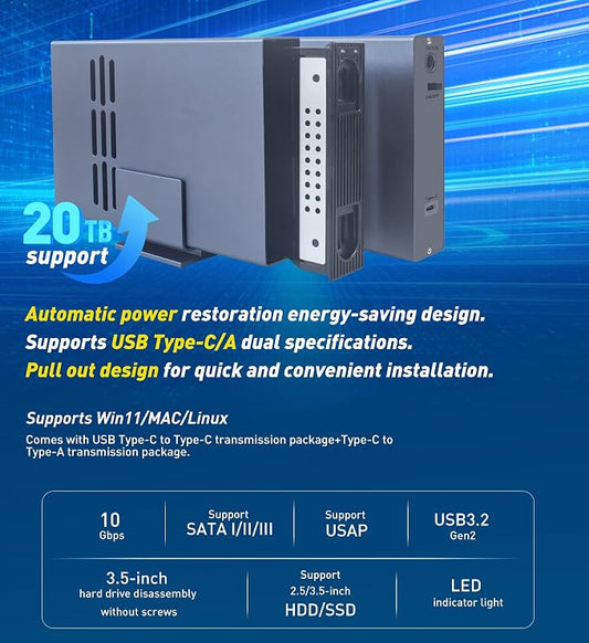 IO CREST 10Gbps Single Bay USB Type-C Enclosure - Image 2