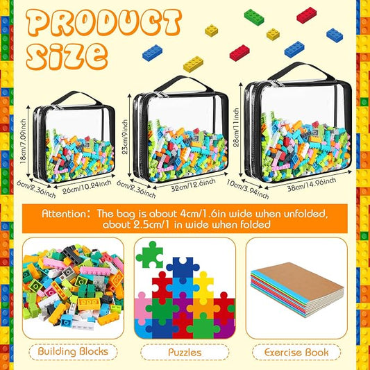 Sanwuta 6 Packs Toy Storage Bags, PVC Organizing Case Bags - Image 2