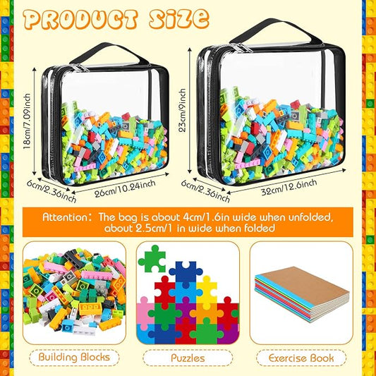 Sanwuta 6 Packs Toy Storage Bags, PVC Organizing Case Bags - Image 2