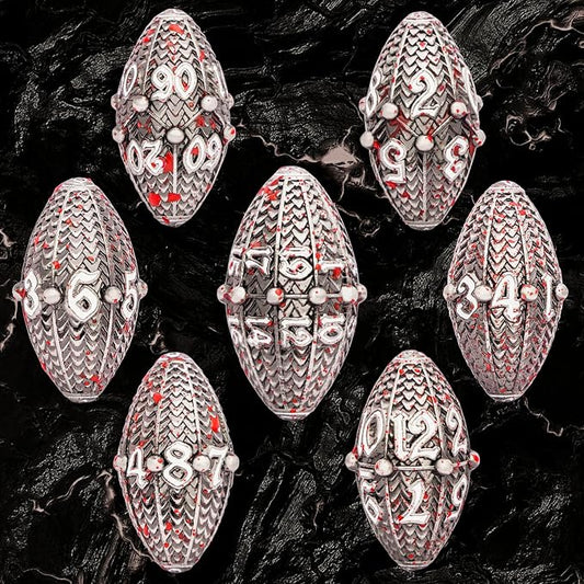 ARUOHHA DND Metal Dice Blood Splatter Dragon Egg Dice - Image 2