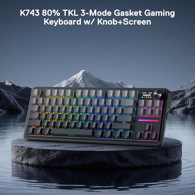 Redragon K743 PRO GB 80% Gasket RGB Gaming Keyboard w/Hype 1.14’’ TFT Screen & - Image 9