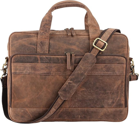 Leather briefcases Laptop Messenger Bags Best Office School College Satchel Bag - Image 2