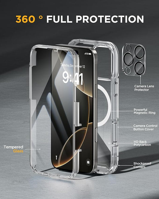 Miracase Magnetic for iPhone 16 Pro Case Full-Body Phone - Image 2