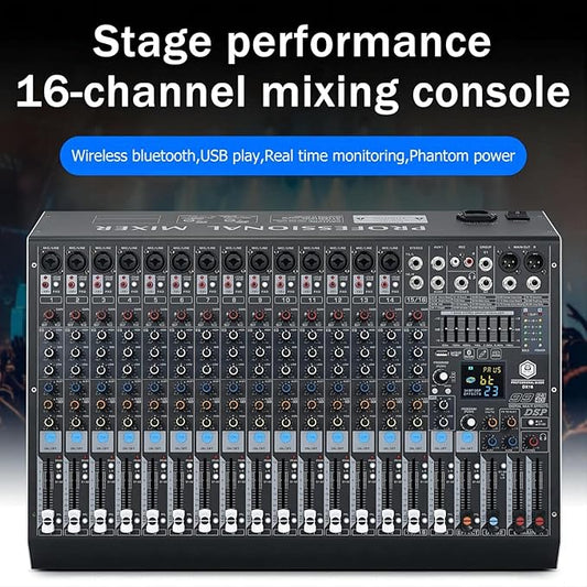 W IN-MIX DX16 Professional DJ Audio Mixer 16 Channel - Image 2