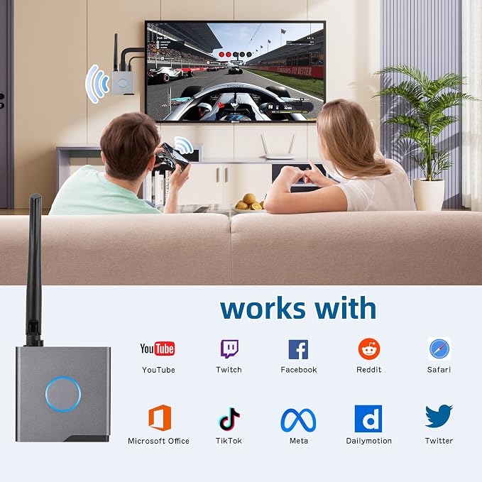 Wireless HDMI Display Dongle Adapter 4K, Wireless Receiver, Streaming Media - Image 7