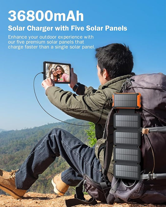 GOODaaa Power Bank Wireless Charger 36800mAh Solar Charger - Image 2