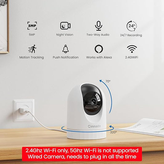 Cinnado 2K Home Security Cameras-2.4Ghz WiFi Indoor Camera - Image 2