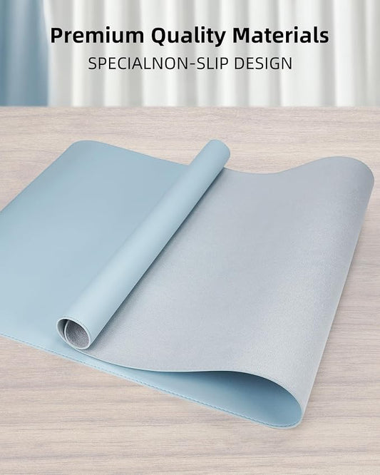 Leather Desk Pad Protector, Mouse Pad, Office Desk Mat, Non-Slip PU Leather - Image 2
