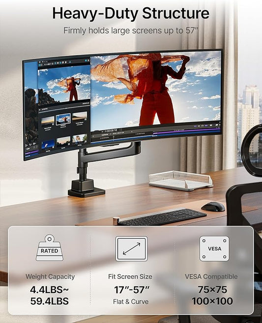 monTEK 17-57 Inch Ultrawide Monitor Arm - Image 2