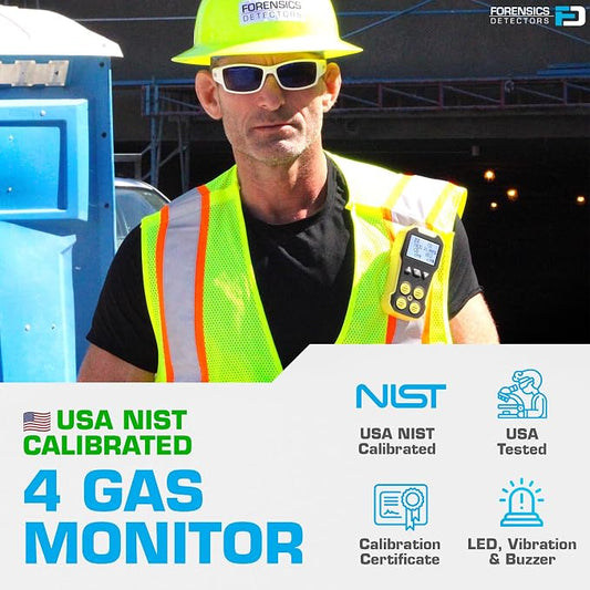 USA NIST Calibrated 4 Gas Monitor by Forensics | O2, LEL | USB Recharge | - Image 2