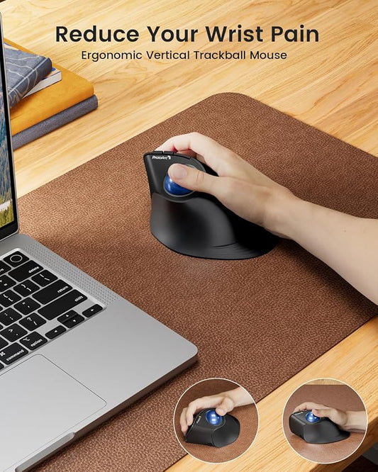 ProtoArc Vertical Wireless Trackball Mouse, EM05 NL Bluetooth Ergonomic - Image 2