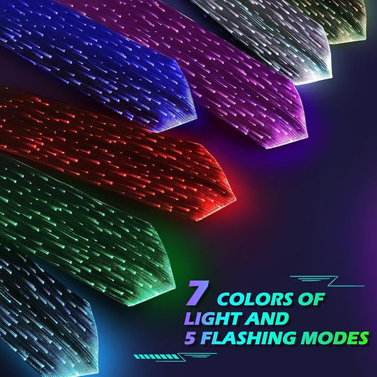XGOOD Light Up Tie Rechargeable Fiber Optic Fabric Led Tie Light Up Clothes - Image 2
