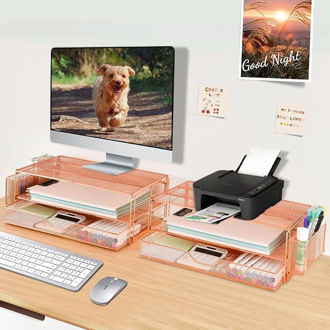 AUPSEN Computer Monitor Stands Riser,2-Tier Desk Organizers and Accessories - Image 7