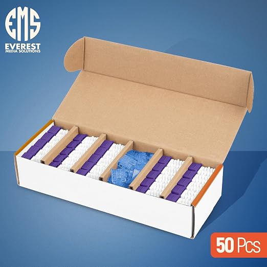 Everest 90° Angled RJ45 Cat5e Keystone Jacks 50-Pack in Purple - Image 2