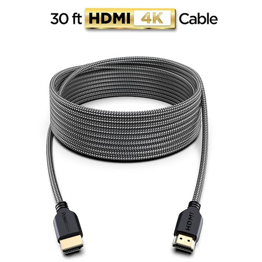 PowerBear 4K HDMI Cable 30 ft | High Speed Hdmi Cables, Braided Nylon & Gold - Image 2