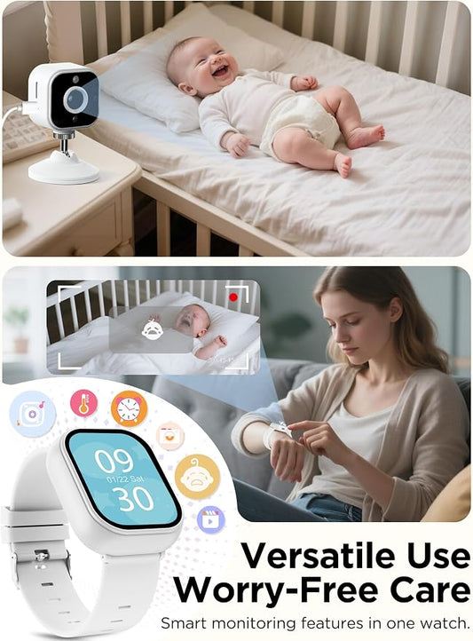 NUOTUN Baby Monitor with Camera and Audio Watch, Wearable Portable 2'' HD Baby - Image 2