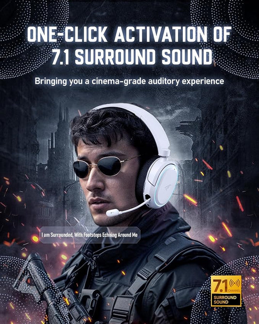 Wireless Gaming Headset, 7.1 Surround Sound, 2.4GHz USB Gaming Headphones - Image 2