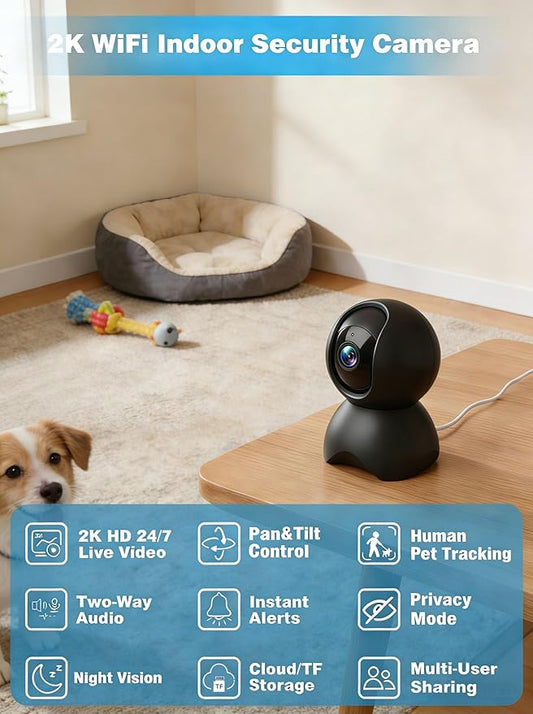 2K 5G Indoor Security Camera, No Subscription AI Baby Monitor - Image 2