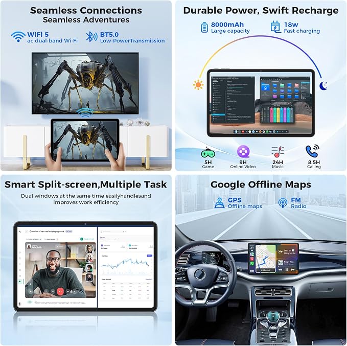 Tablet 12 inch Android 15 Tablets, 24GB(8+16)RAM+256 Storage, Android Tablet - Image 7