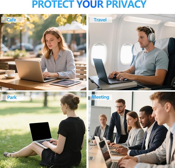 4-Way Laptop Privacy Screen Shield 13.3 Inch, Removable 16:9 Aspect 360° - Image 9