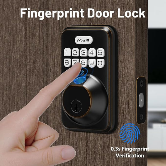 Fingerprint Door Lock, Zowill Keyless Entry Door Lock Keypad Deadbolt - Image 2