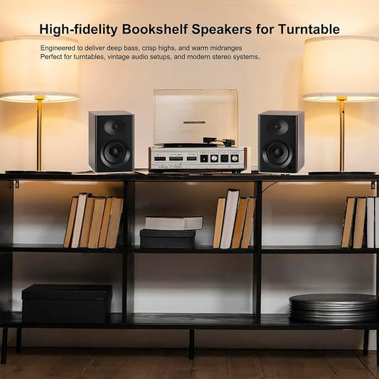 Bookshelf Speakers with Deep Bass, 80W Peak Output HiFi Gaming Computer Speakers - Image 2