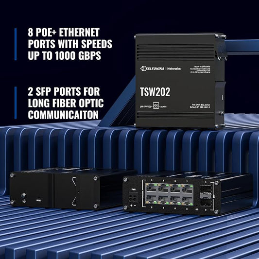 Teltonika TSW202 Industrial Managed PoE+ Ethernet Switch - Image 2