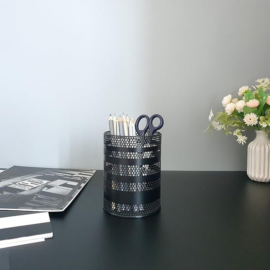 Metal Mesh Pen Pencil Cup Holder Stand Office Desk Organizer Stationery Caddy - Image 2