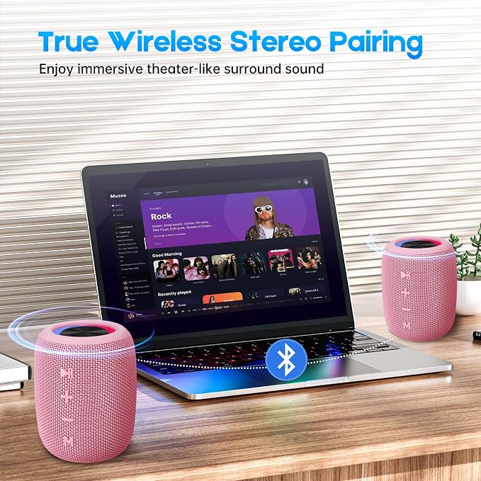 Portable Bluetooth Speaker, BT5.3 Wireless Speaker 20W Bass Diaphragms - Image 7