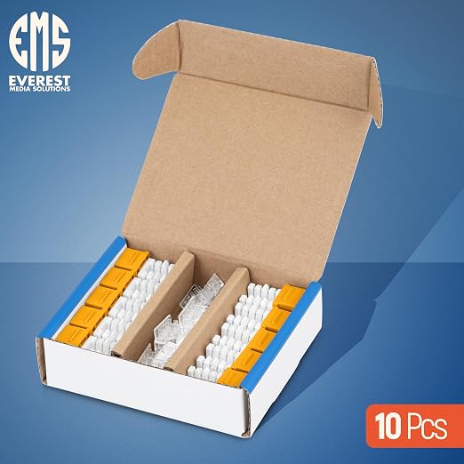 Everest 90° Angled RJ45 Cat6 Keystone Jacks 10-Pack in Yellow - Image 2