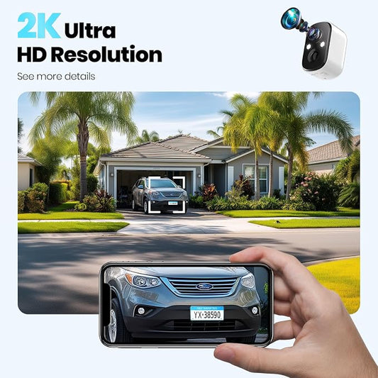 Techage Security Cameras Wireless Outdoor, 2K Battery Powered WiFi Cameras - Image 2