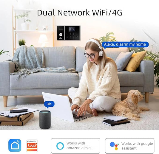 XUK Wireless Home Security System, 4G/GSM/Wi-Fi Smart Alarm Kit, Compatible - Image 2