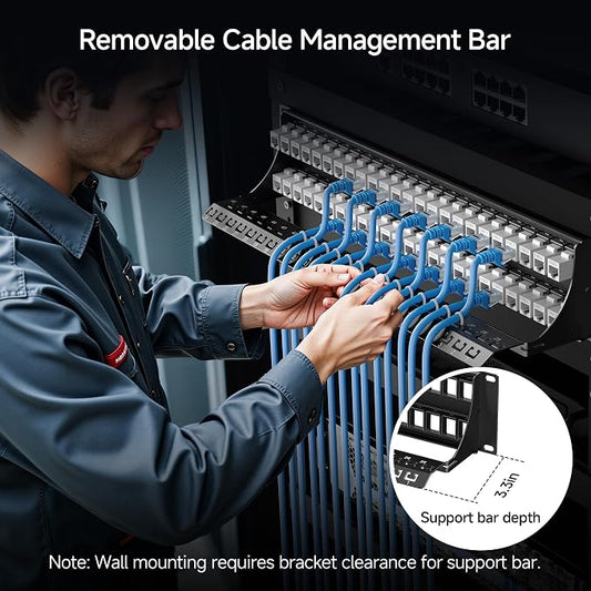 Cable Matters Rackmount or Wall Mount 2U 48 Port Keystone Patch Panel - Image 2
