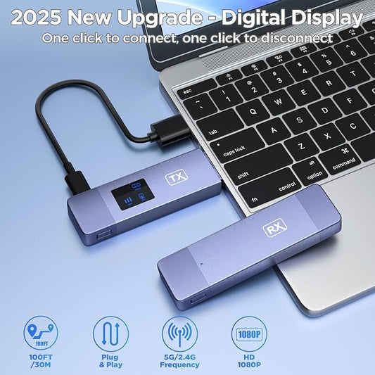 Wireless HDMI Transmitter and Receiver, Plug and Play Portable 2.4G/5G Wireless - Image 2