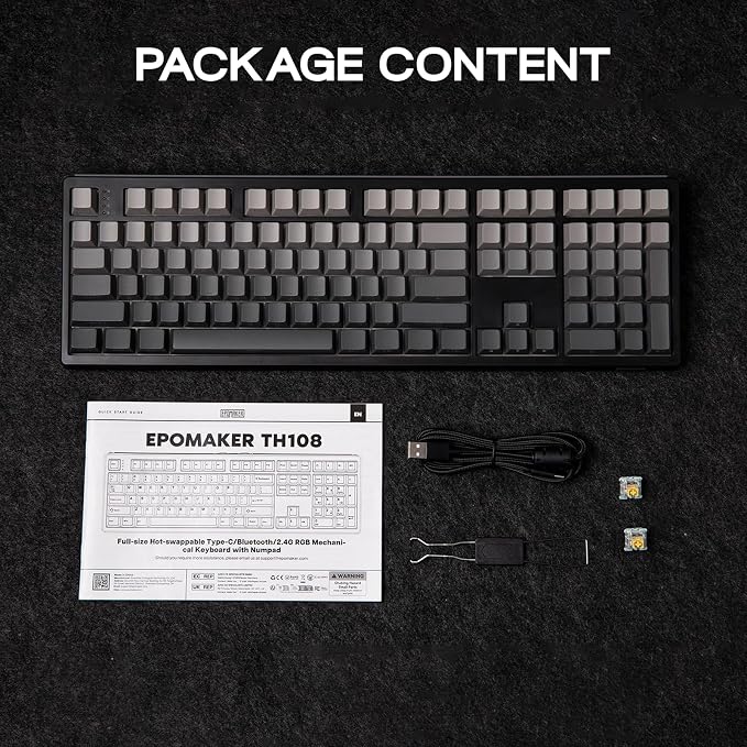 EPOMAKER TH108 Full Size Mechanical Keyboard, Wireless Gaming Keyboard - Image 8