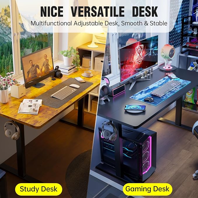 Veken 55 Inch Large Electric Standing Desk, Heights Adjustable, Sit to Stand Up - Image 9