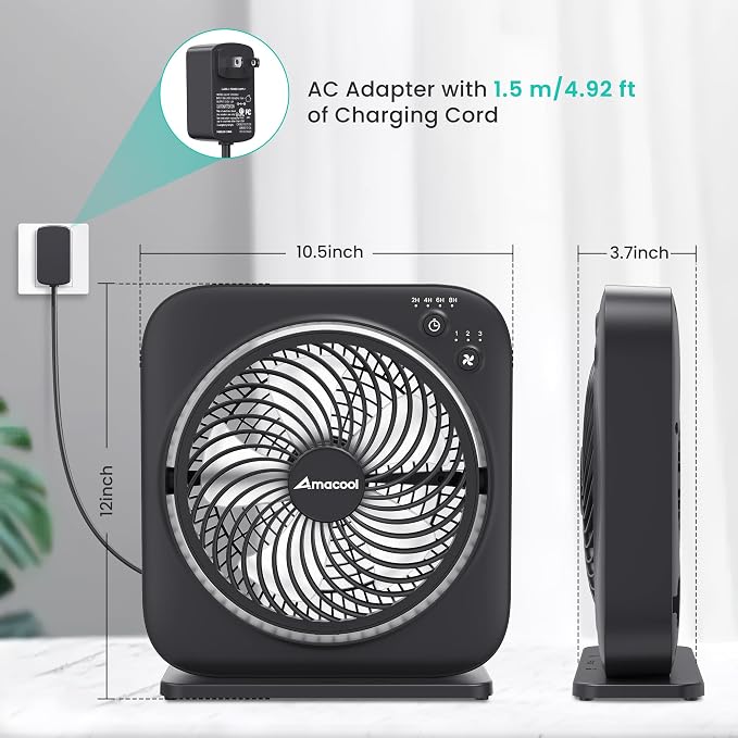 AMACOOL Table Fan, 12 inch Box Fan - Image 7