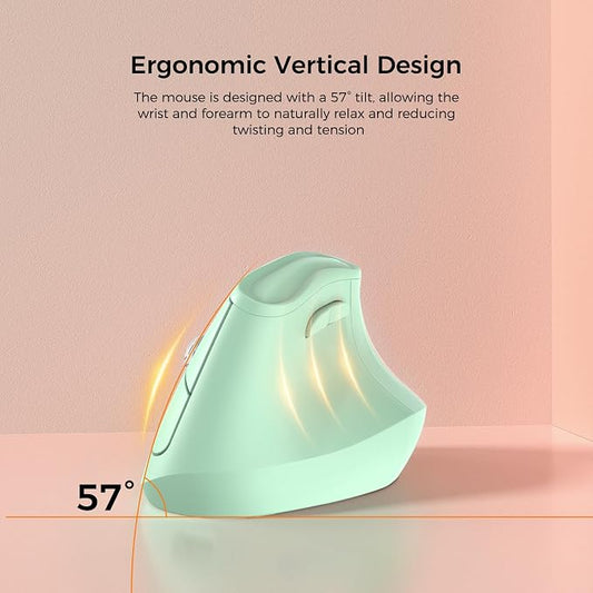 57° Ergonomic Wireless Tower Mouse, Vertical Quiet Ergo Mouse, 5 Buttons - Image 2