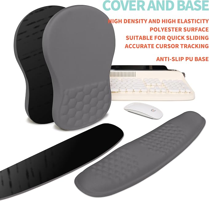 2-in-1 Ergonomic Set, Wave Rise Keyboard Wrist Rest and Massage Bulge Slope - Image 6