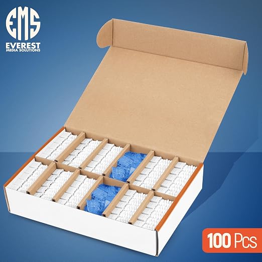 Everest 90° Angled RJ45 Cat5e Keystone Jacks 100-Pack in White - Image 2