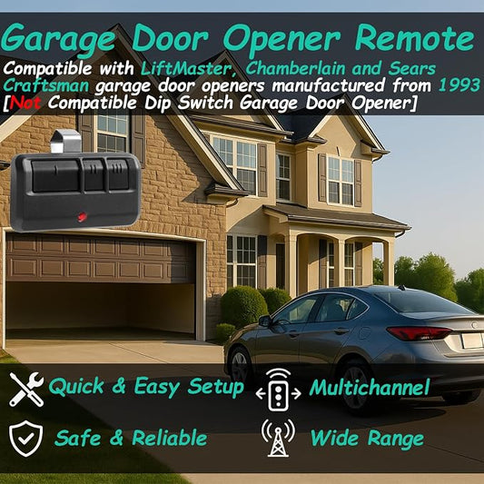 3 Replacement Garage Door Opener Remote, Compatible - Image 2